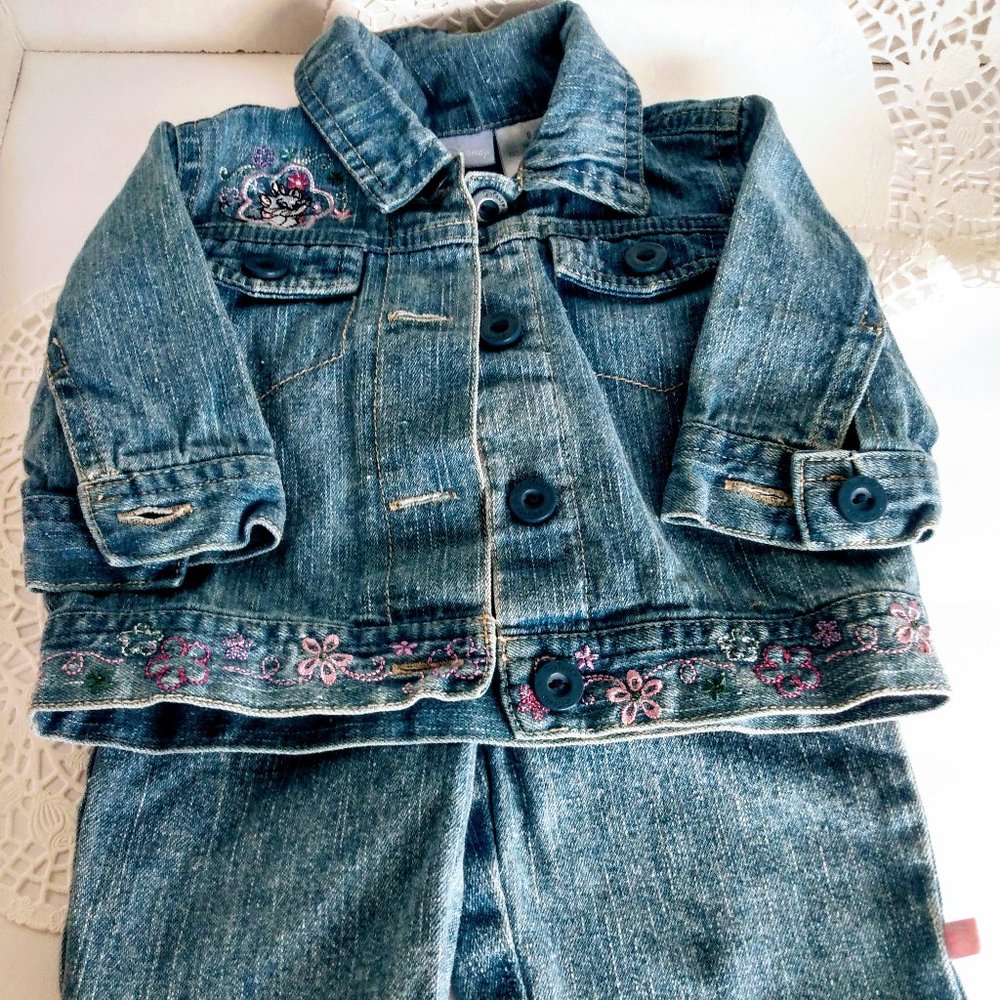 Disney Infant 0-3mo Denim Set jacket w/pant "Marie" The Aristocats